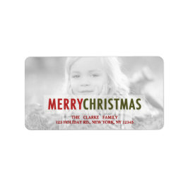 MODERN CHRISTMAS | RED HELGDAG PHOTO ADDRESS-ETIKE ADRESSETIKETT