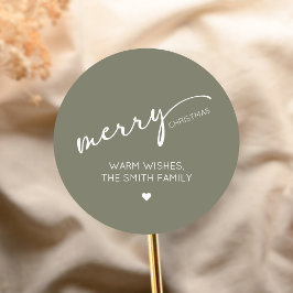 Modern Christmas Runt Klistermärke