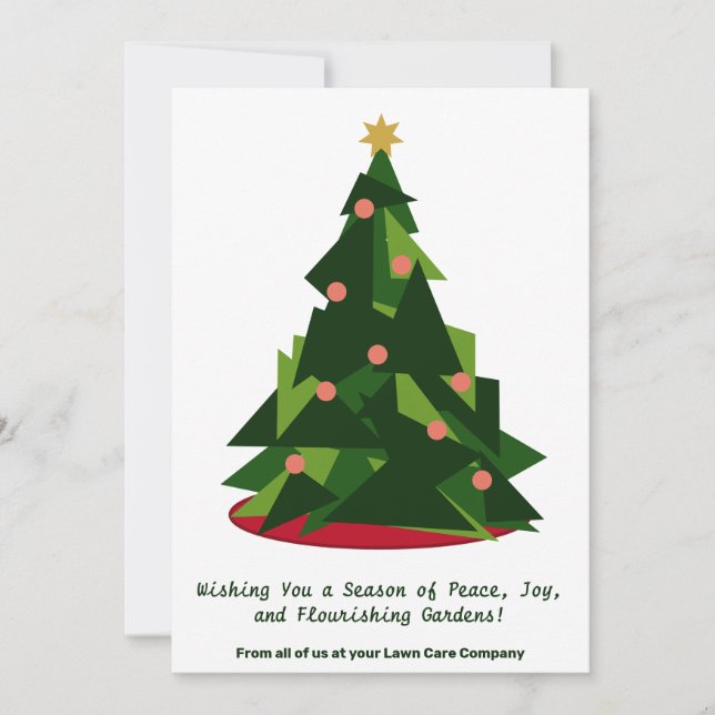 Modern Christmas Tree Business Holiday Card Julkort (Framsida)
