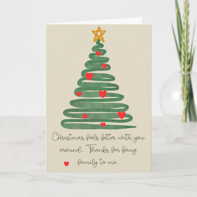 Modern Christmas Tree Folded Holiday Card Helgkort (Framsida)