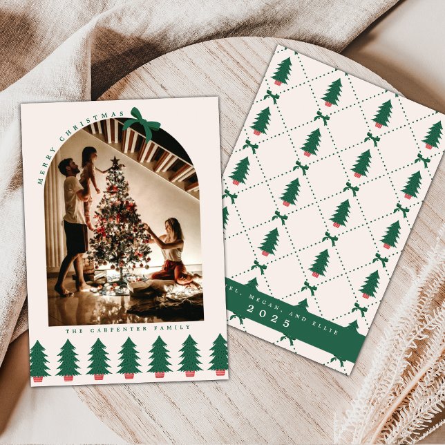 Modern Christmas Tree Photo Card Inbjudningar (Skapare uppladdad)