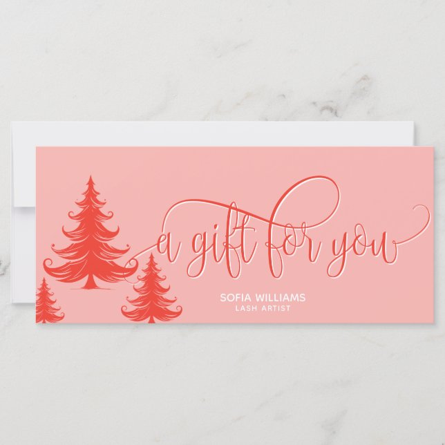 Modern Christmas Tree Voucher Gift Certificate (Framsida)