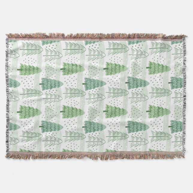 Modern Christmas Trees Pattern  Filt (Framsidan)