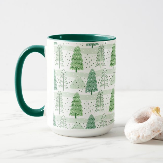 Modern Christmas Trees Pattern  Mugg (Med munk)