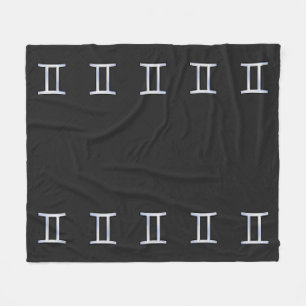Modern Chrome like Gemini Zodiac Symbol Fleecefilt