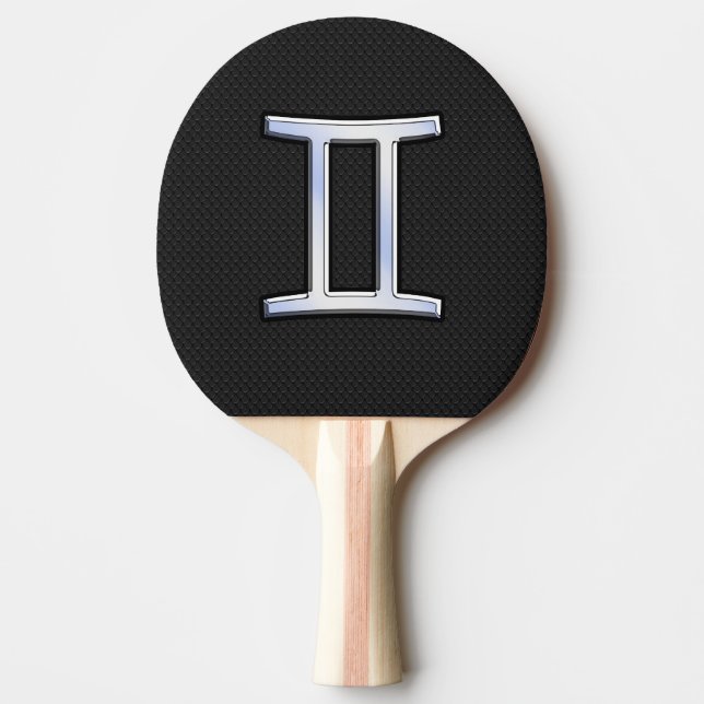 Modern Chrome like Gemini Zodiac Symbol Pingisracket (Framsidan)