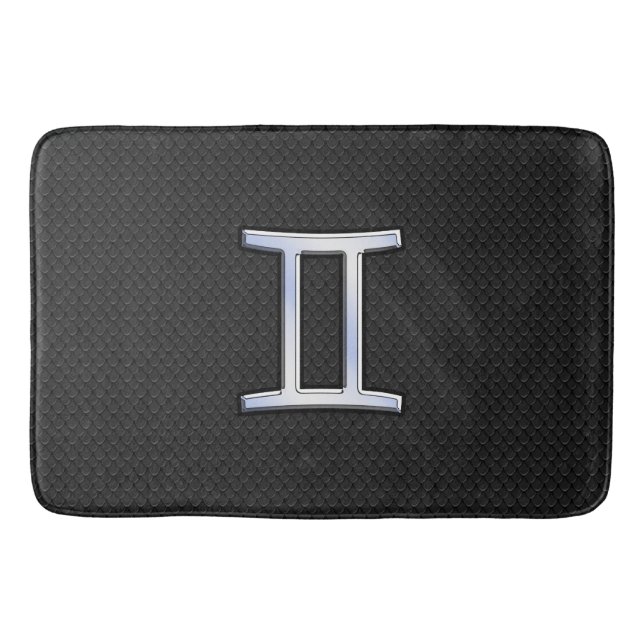 Modern Chrome like Gemini Zodiac-tecken Badrumsmatta (Framsidan)