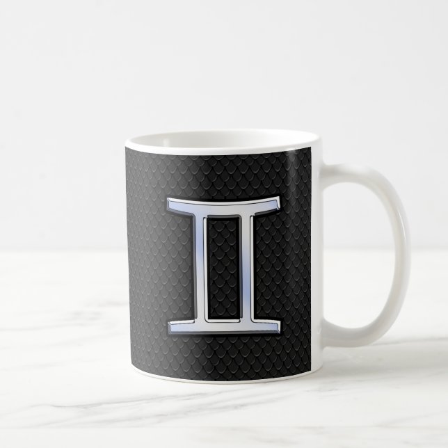 Modern Chrome like Gemini Zodiac-tecken Kaffemugg (Höger)