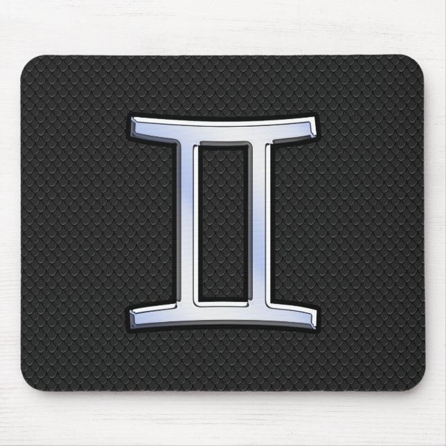 Modern Chrome like Gemini Zodiac-tecken Musmatta (Framsidan)