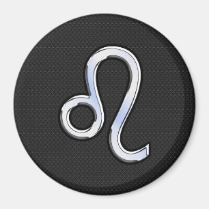 Modern Chrome som Leo Sign on snake skin Magnet