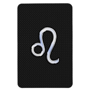 Modern Chrome som Leo Sign on snake skin Magnet
