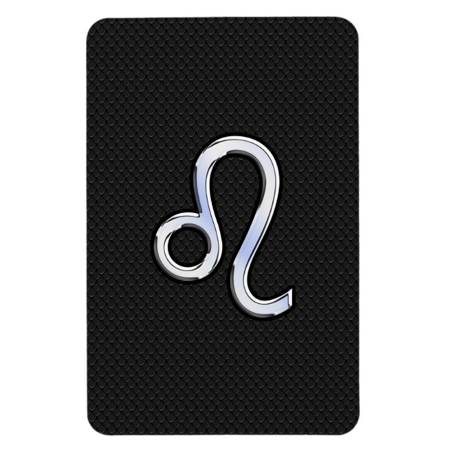 Modern Chrome som Leo Sign on snake skin Magnet (Vertikal)