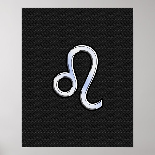 Modern Chrome som Leo Sign on snake skin Poster (Framsidan)