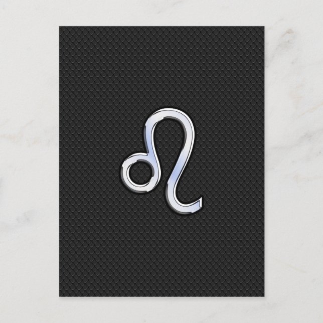 Modern Chrome som Leo Sign on snake skin Vykort (Framsida)