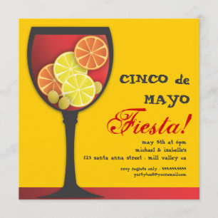 Modern Cinco de Mayo Sangria Fiesta-inbjudan Inbjudningar