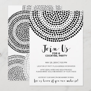 Modern Circle Dot Mönster - Boho Cocktail Party Inbjudningar