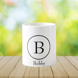 Modern Circle Initial Monogram Coffee Mug Kaffemugg