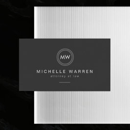 Modern Circle Monogram Initialer Attorney, advokat Visitkort