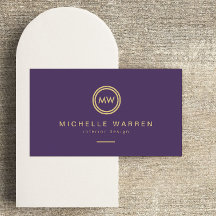 Modern Circle Monogram Initialer om Royalets Lila