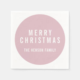 Modern Circle Pastel Rosa God jul Pappersservett
