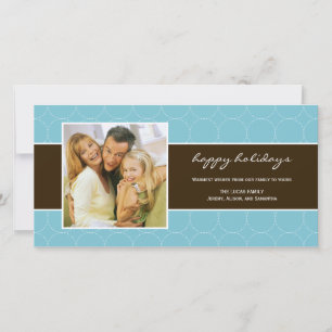 Modern Circles Helgdag Photo Card - turkos Julkort