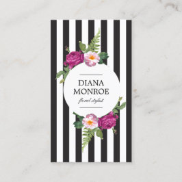 Modern cirkel Blommigt Utandning Affärskort Visitkort