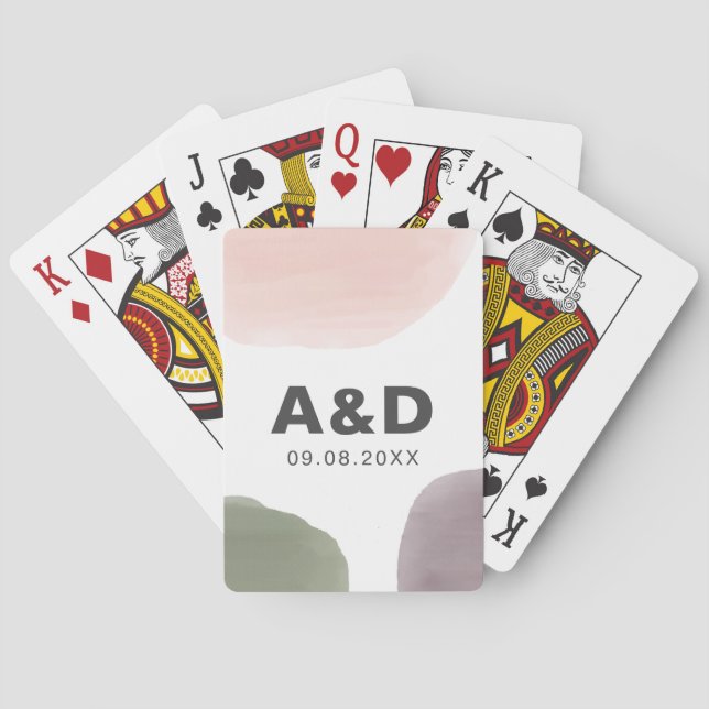 Modern cirkel Bröllop, uppspelningskort, favoriter Casinokort (Baksidan)