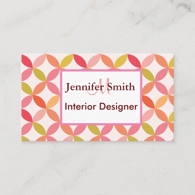 Modern cirkel i mitten av århundradet, insida-desi visitkort (Framsida)