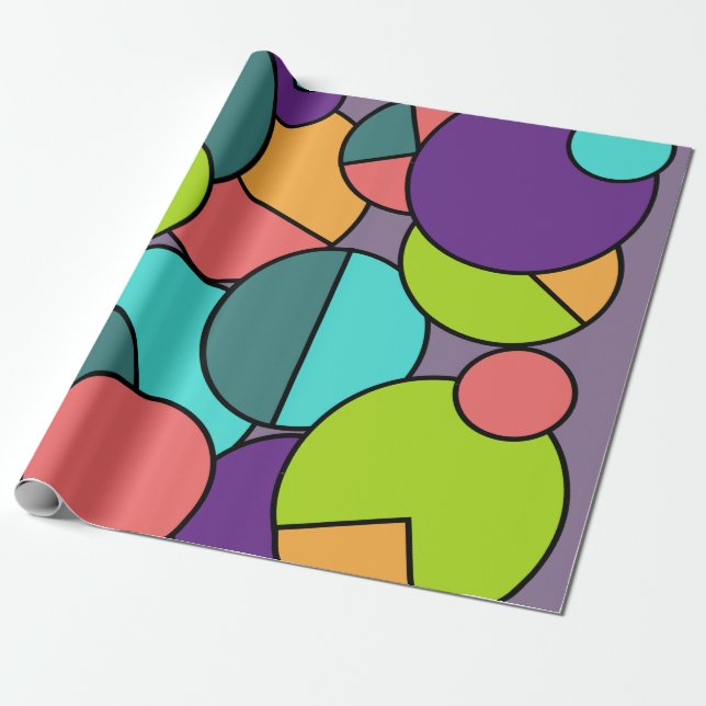 Modern cirkel i mitten av århundradet presentpapper (Utrullad)