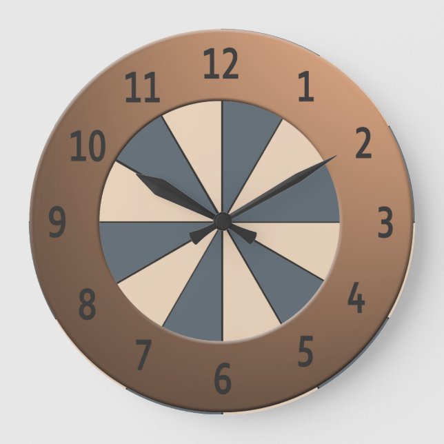 Modern cirkel med stiltäta metalliska siffror stor klocka (Framsida)