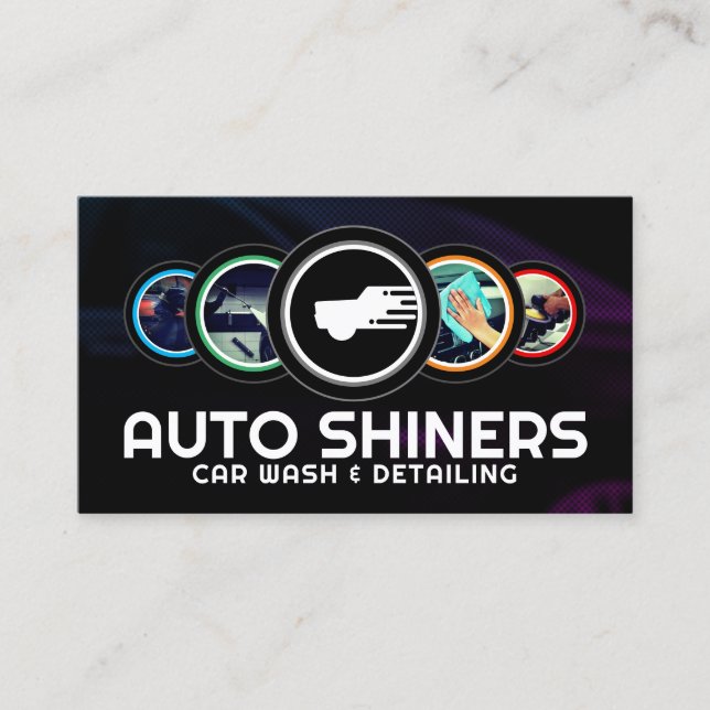 Modern cirkel runt detaljhandel, bil visitkort (Framsida)