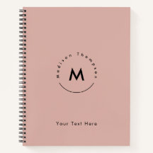 Modern cirkelmonogram Personligt namn logotyp Rosa