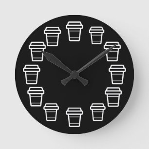 Modern cirkulär kaffekopp ikon rund klocka
