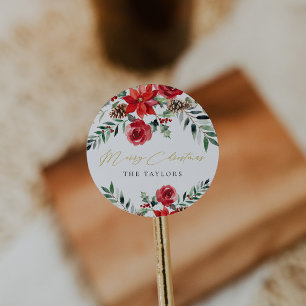 Modern cirkumflex-försegling i julklapp runt klistermärke