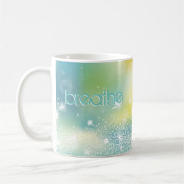 Modern citat BREATHE inspirational Dandelions Kaffemugg