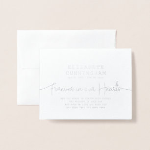 Modern citat för alltid i våra hjärtan folierat kort