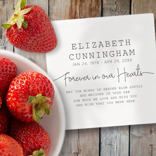 Modern citat för alltid i våra hjärtan pappersservett (Skapare uppladdad)