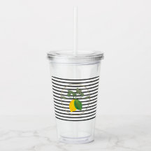 Modern Citron Lime Limoncillo Ränder Monogram