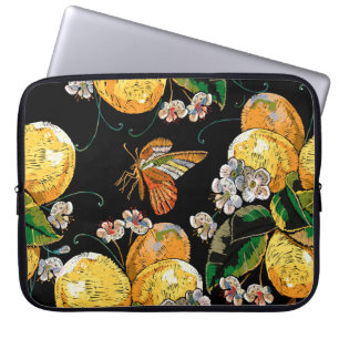 Modern Citrus Blommigt Butterfly Mönster Laptop Fodral