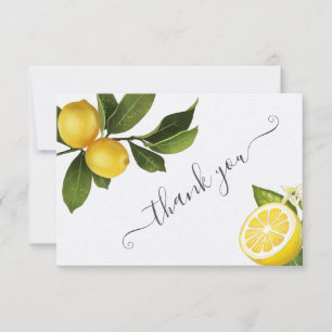 Modern Citrus Citron Bröllopsdusch Tack Kort