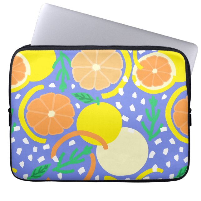 Modern Citrus Fruit Geometric Amalfi Coast Laptop Fodral (Framsidan)