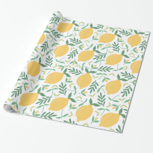 Modern citrus-Gult, Lemon, sommartid, Mönster Presentpapper