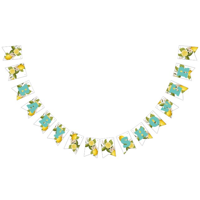 Modern citrus lemon Baby dusch Vimplar (Alla)