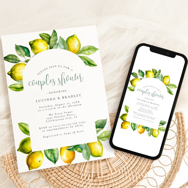Modern Citrus Lemon Barnrumsinbjudan Inbjudningar (Skapare uppladdad)