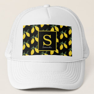 Modern Citrus Monogram Namn Truckerkeps