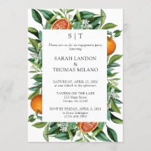 Modern Citrus Orange Foliage Förlovningsfest