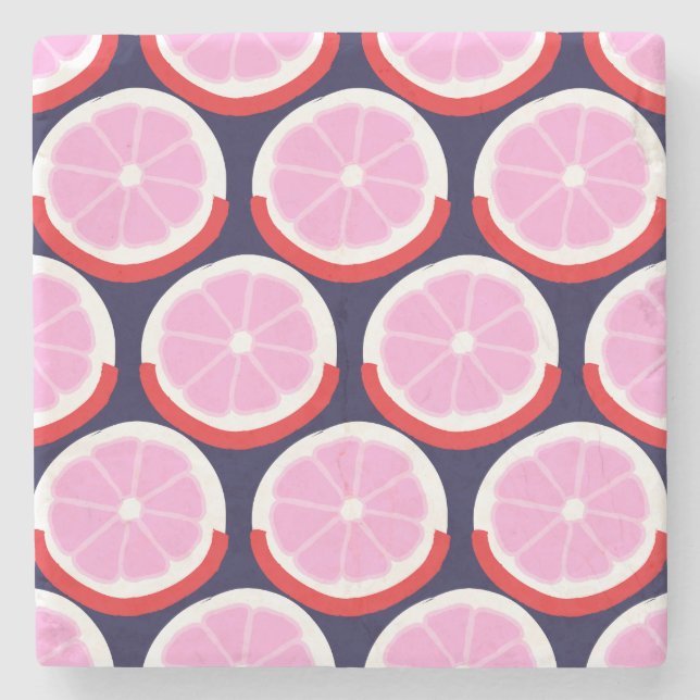 Modern Citrus Skiva Midnattsmarknad Stenunderlägg (Framsidan)