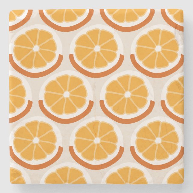 Modern Citrus Skiva Retro Kök Stenunderlägg (Framsidan)