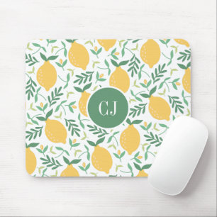 Modern Citrus Sommar Gult Grönt Monogram Musmatta