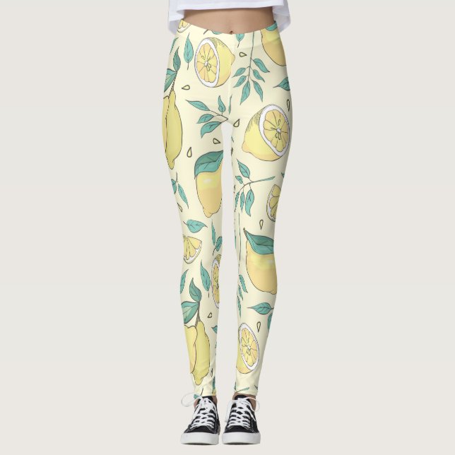 Modern Citrus SommarPersonlig, Citrus gult Leggings (Framsida)